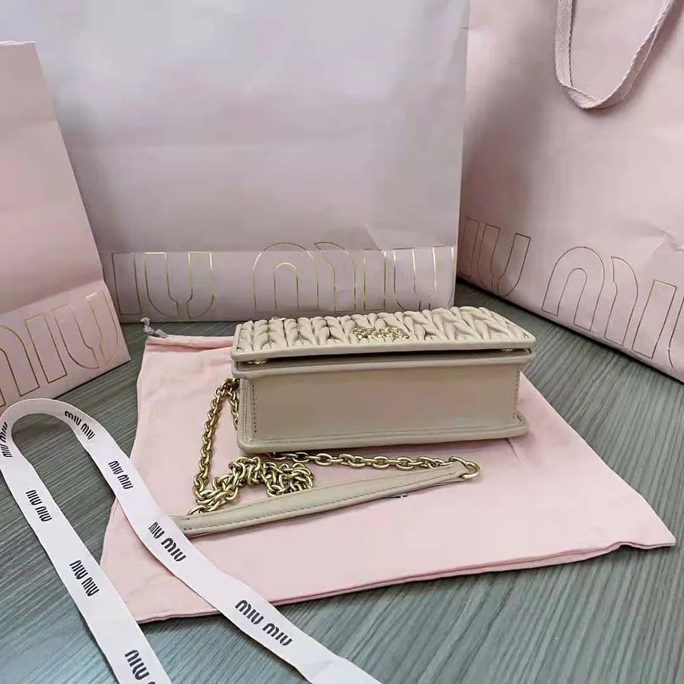 Miu Miu Matelassé Nappa Leather Mini-bag for Women in Sandy