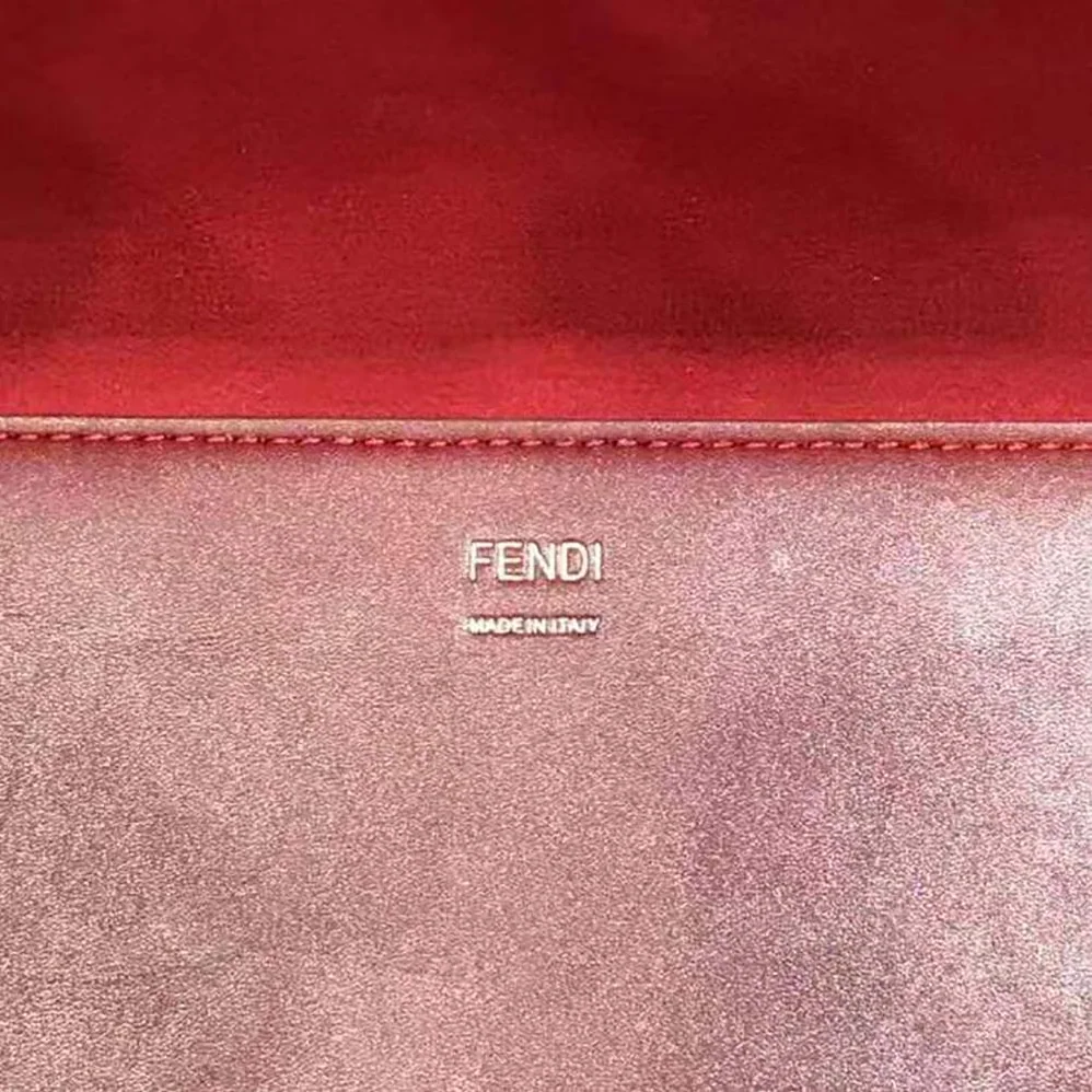 Fendi Sunshine Shopper Burgundy Leather Shopper for Women in Maroon
