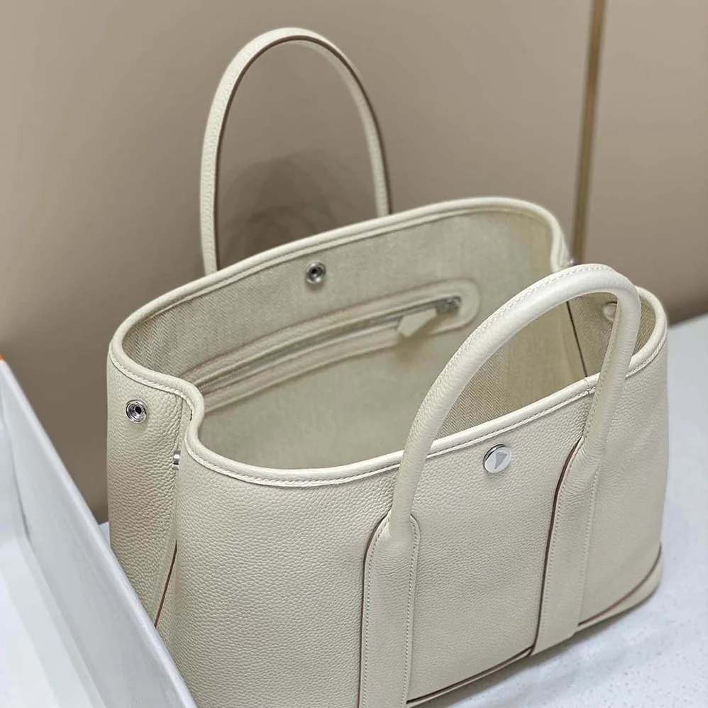 Hermes Garden Party 30 Voyage Bag for Unisex in White