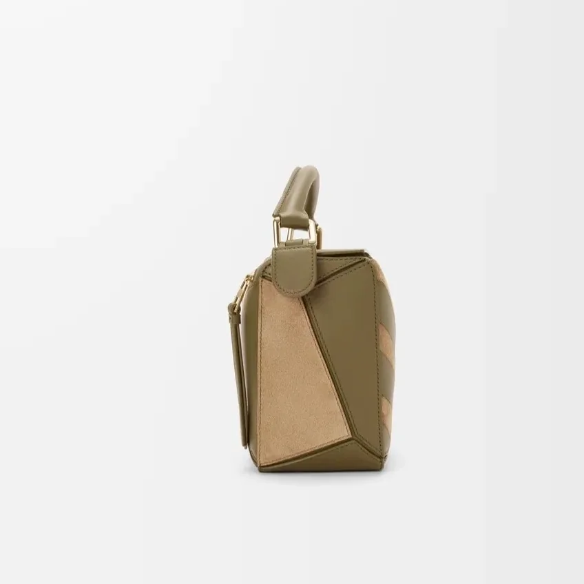 Loewe Small Puzzle Bag Olive Suede / A510S21XCE Loewe Small Puzzle Bag Olive Suede / A510S21XCE