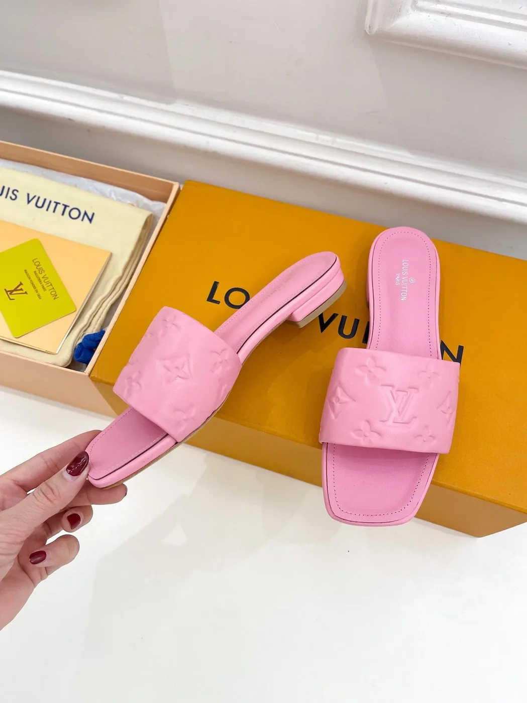 Louis Vuitton Revival Flat Mule Light Pink LV 1A9PA1 Louis Vuitton Revival Flat Mule Light Pink LV 1A9PA1