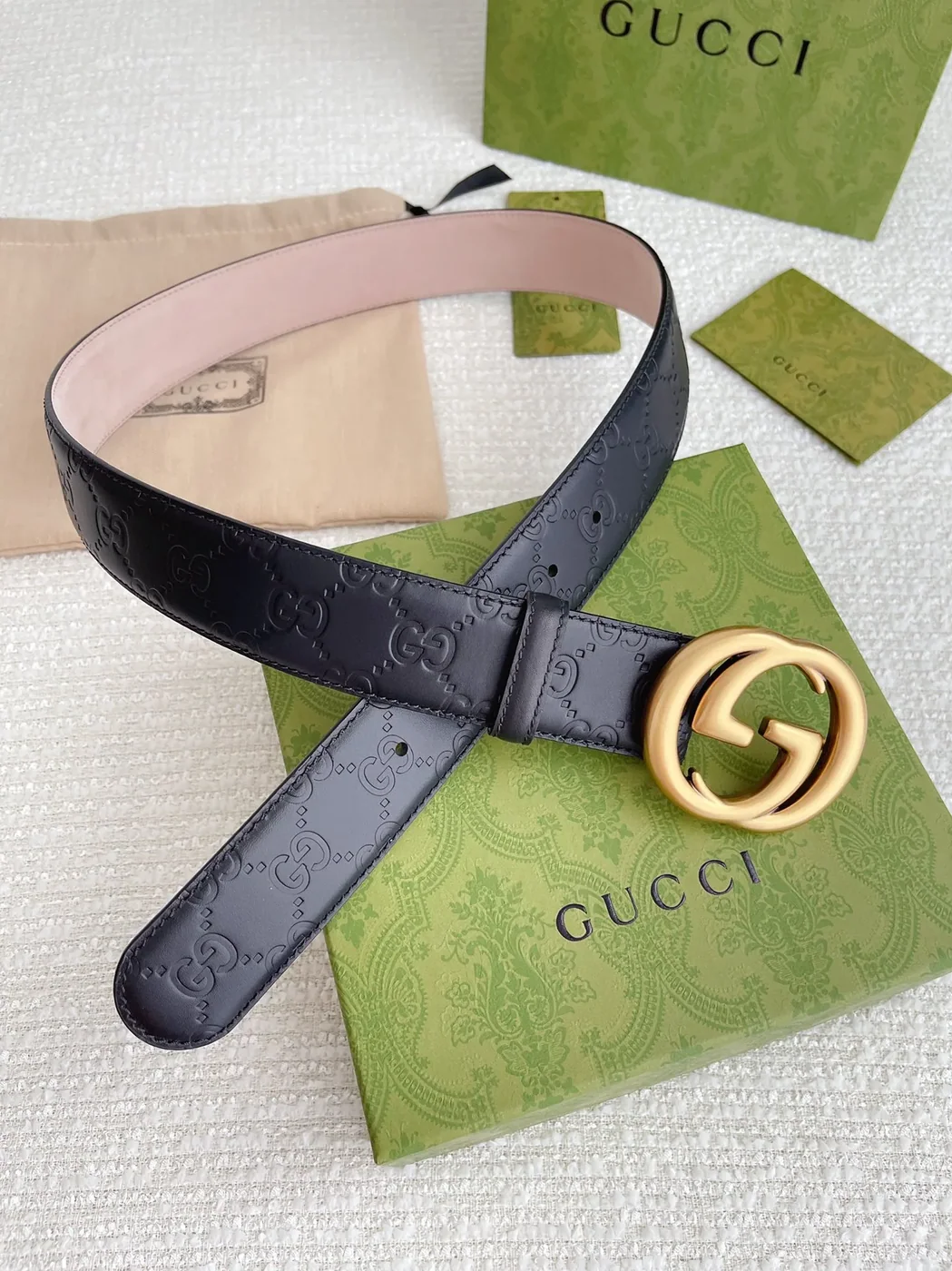 Gucci GG Marmont Embossed Monogram Belt Black Gucci GG Marmont Embossed Monogram Belt Black