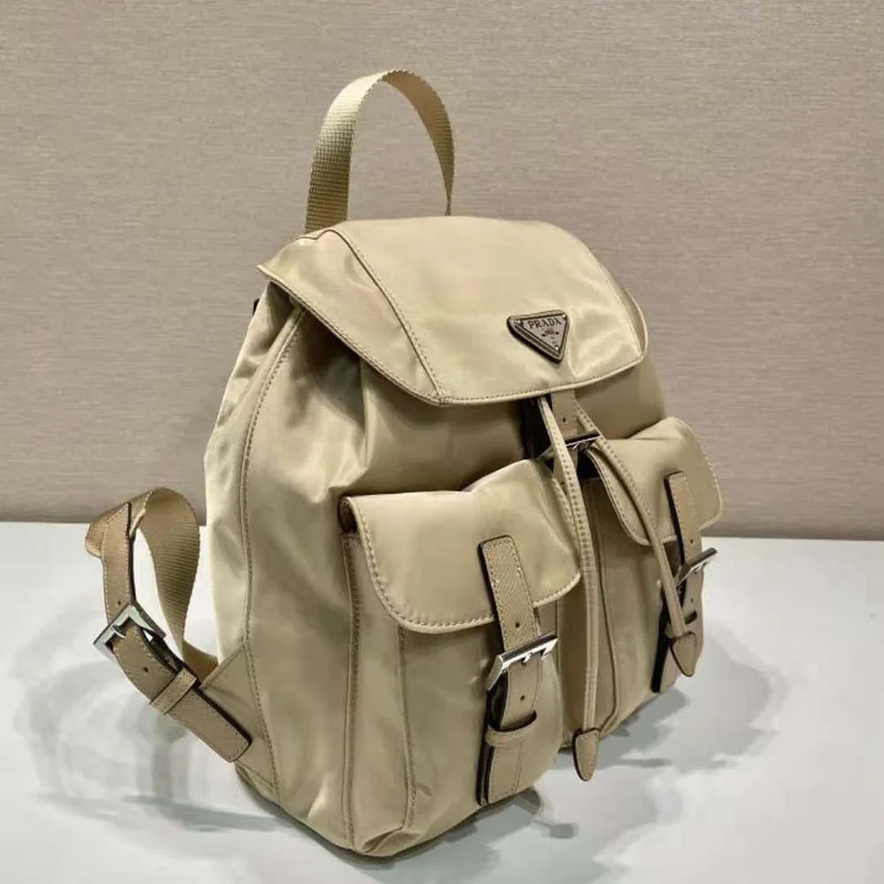Prada Small Re-Nylon Backpack for Women in Beige