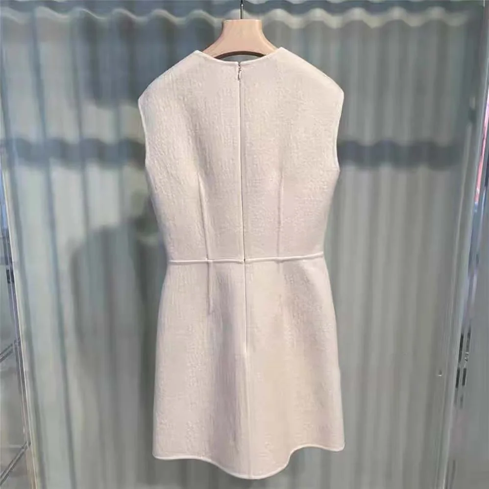 Prada Washed Twill Minidress with Safety Pin for Women in White Prada Washed Twill Minidress with Safety Pin for Women in White