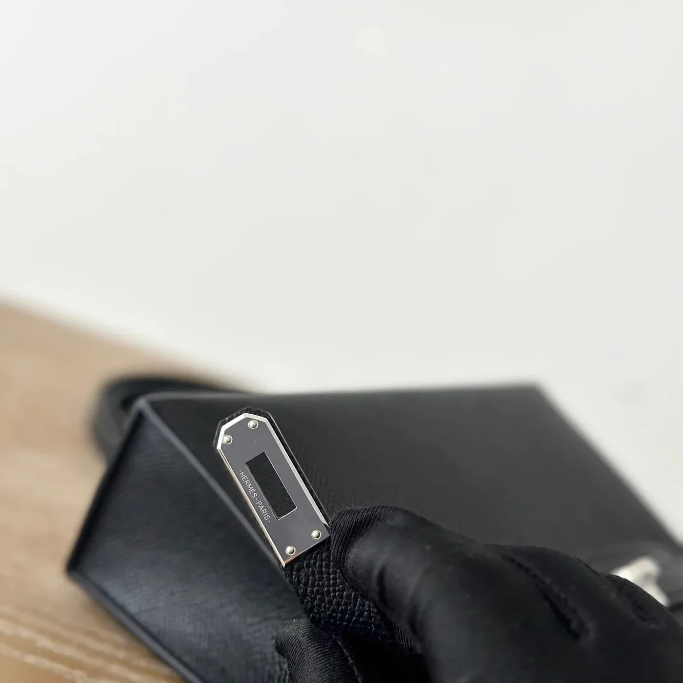 Hermes Kelly Mini Top Handle Bag in Noir Epsom Palladium Hardware