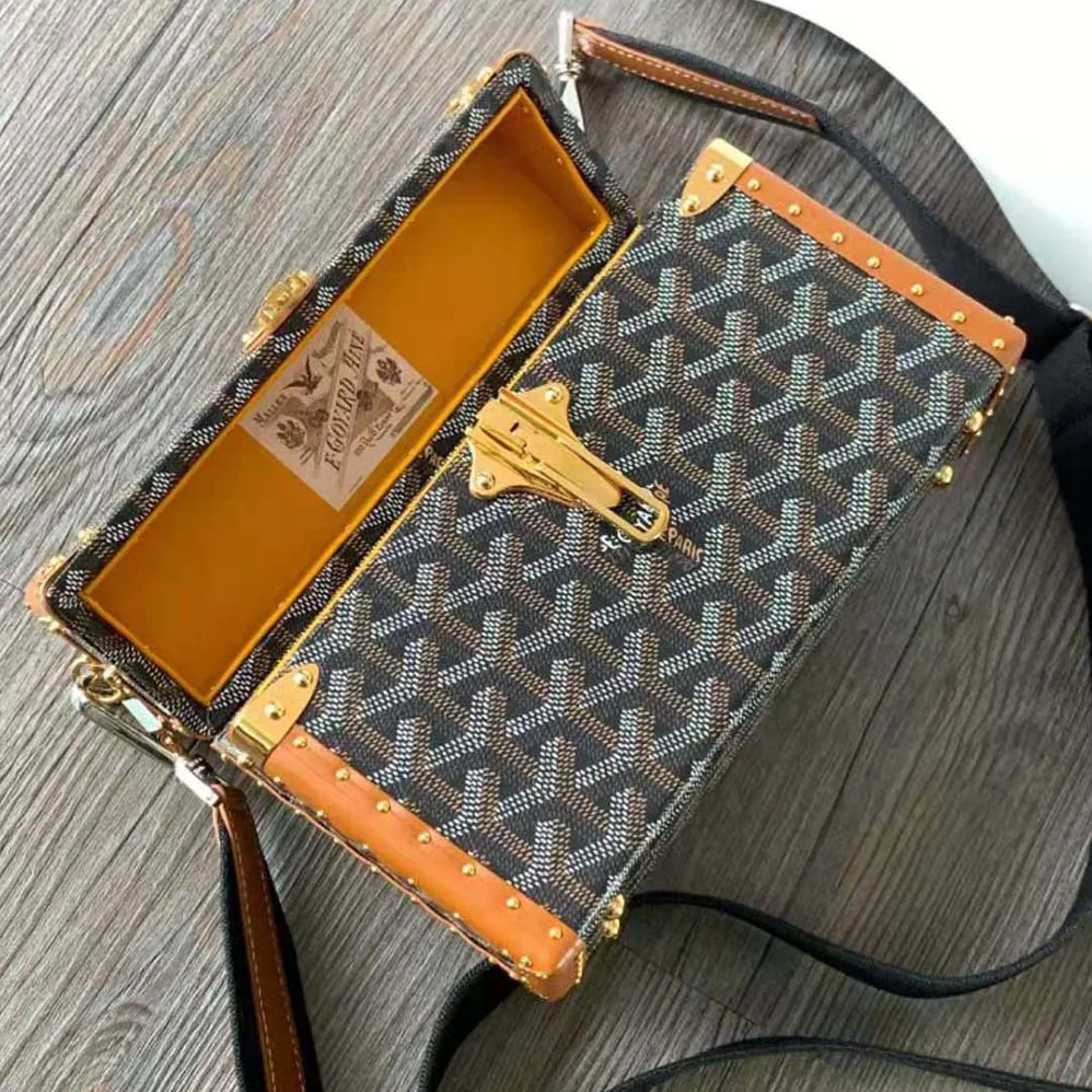 Goyard Cassette Trunk Bag in Goyardine Canvas & Clamecy Cowhide for Women in Brown