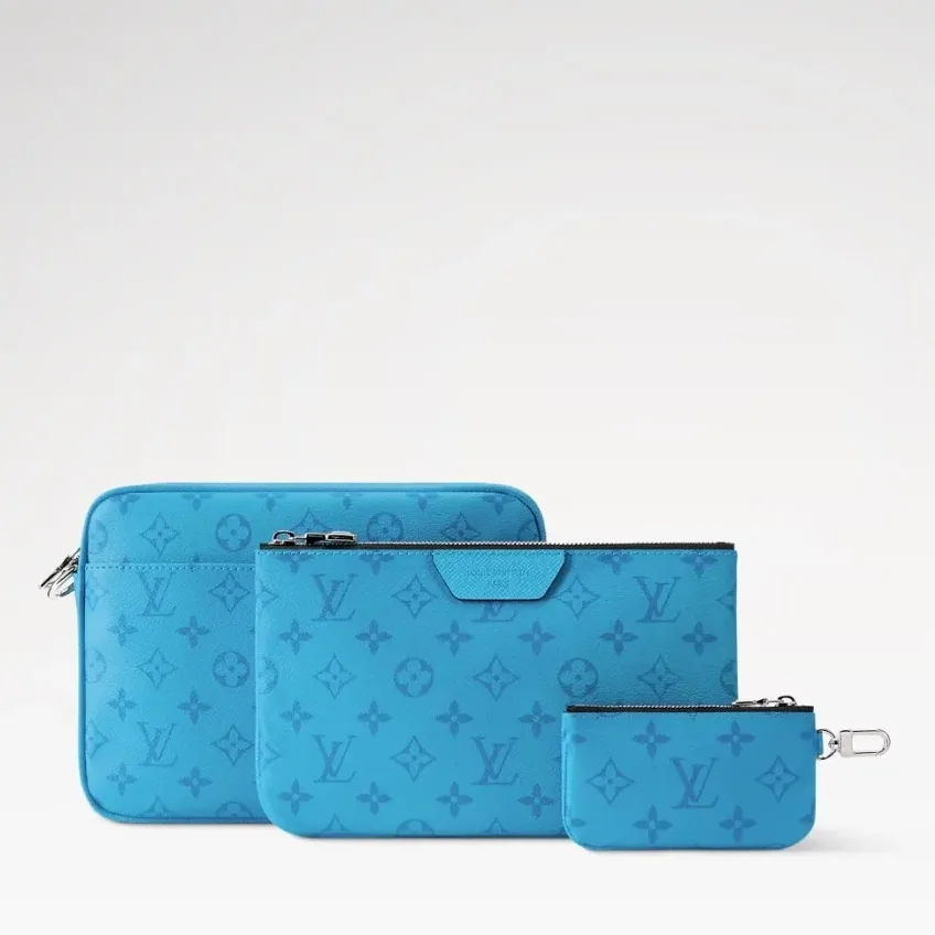Louis Vuitton Trio Messenger Crossbody Bag in Tropical Blue Silver Hardware