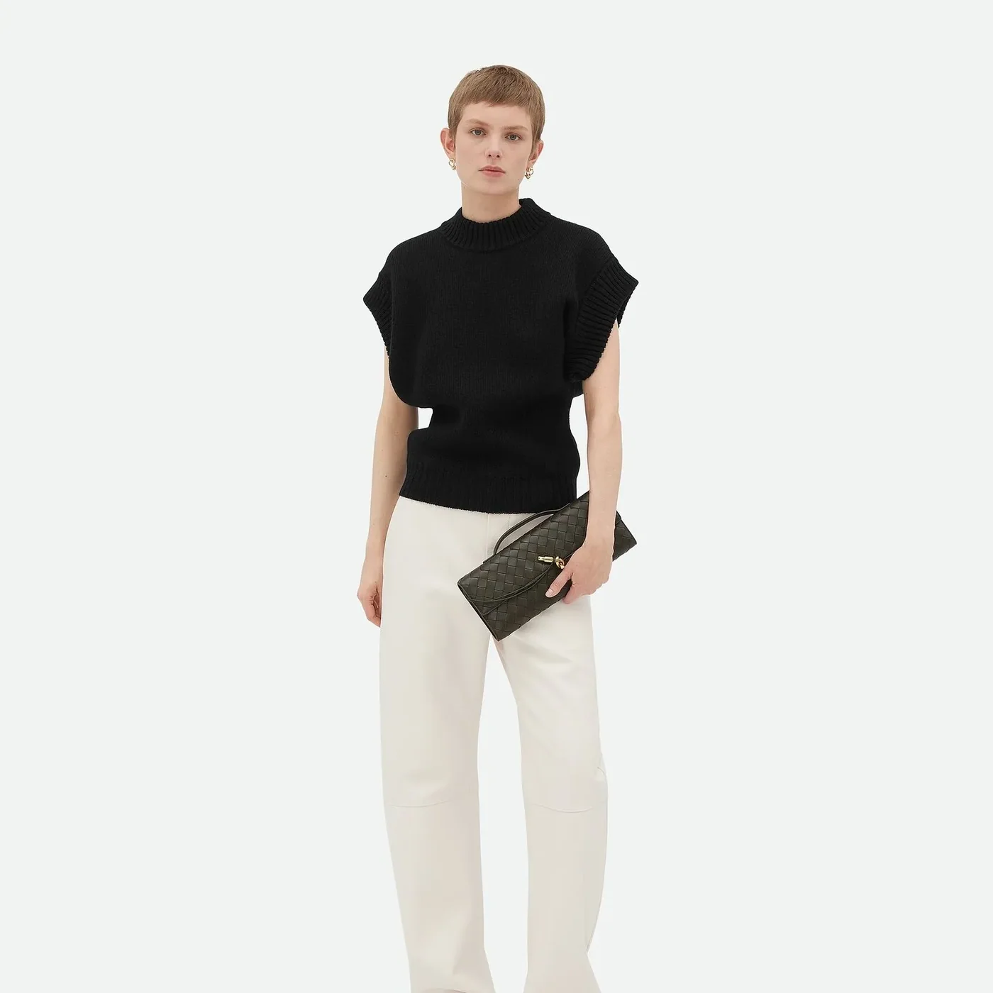 Bottega Veneta Andiamo Clutch Kaki /