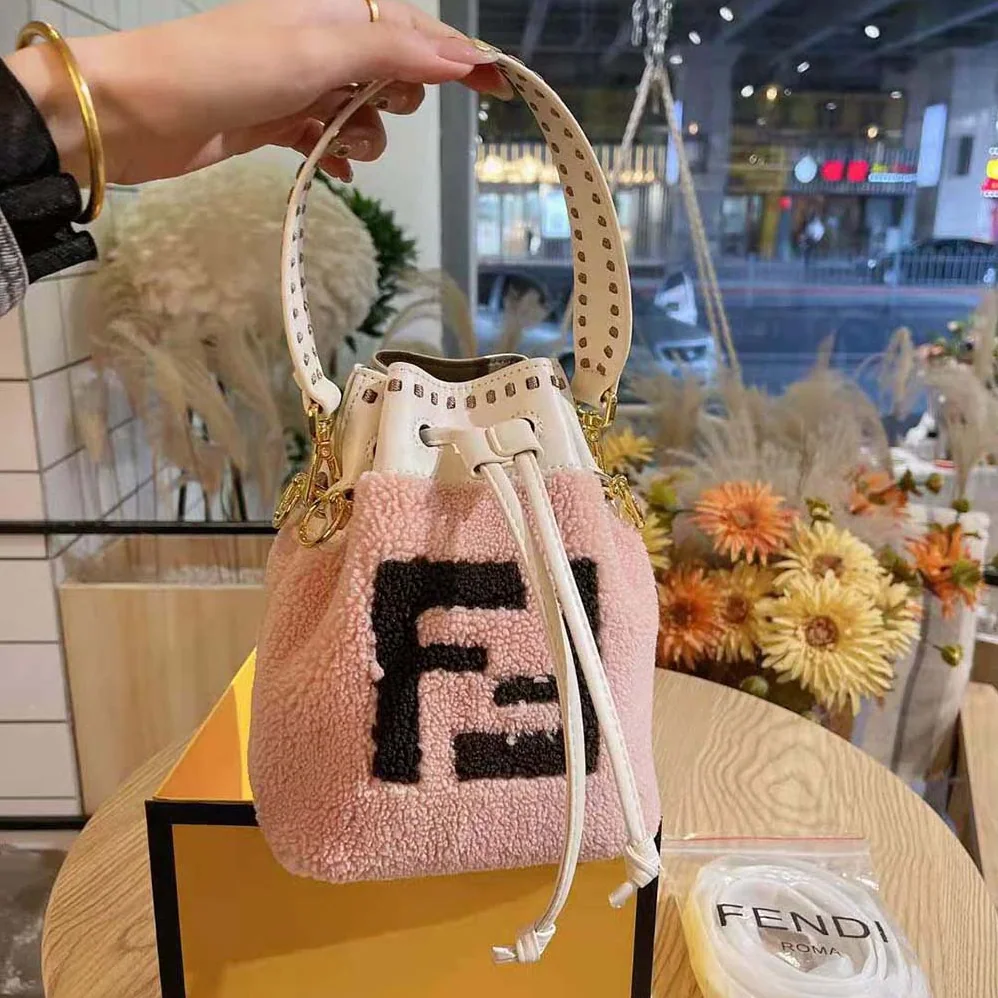 Fendi Mon Tresor Pink Sheepskin Mini for Women in Bag