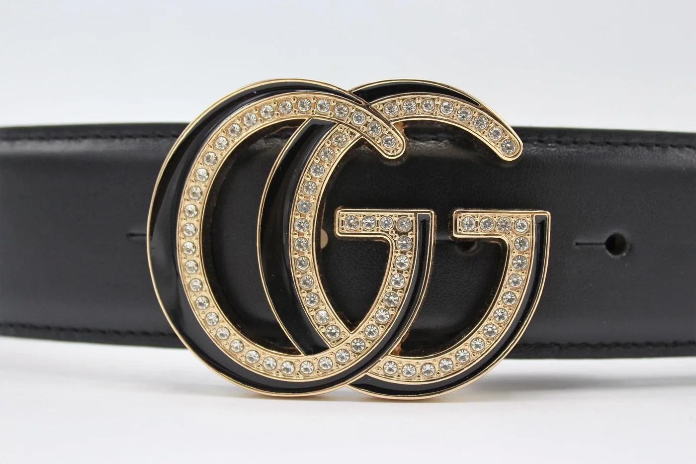 GG Diamond Buckle Leather Belt