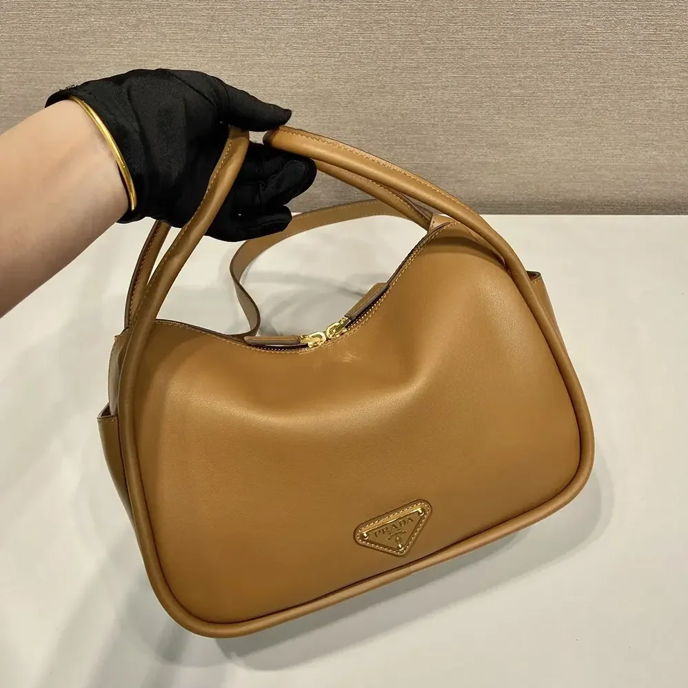 Prada Leather Handbag for Women in Brown