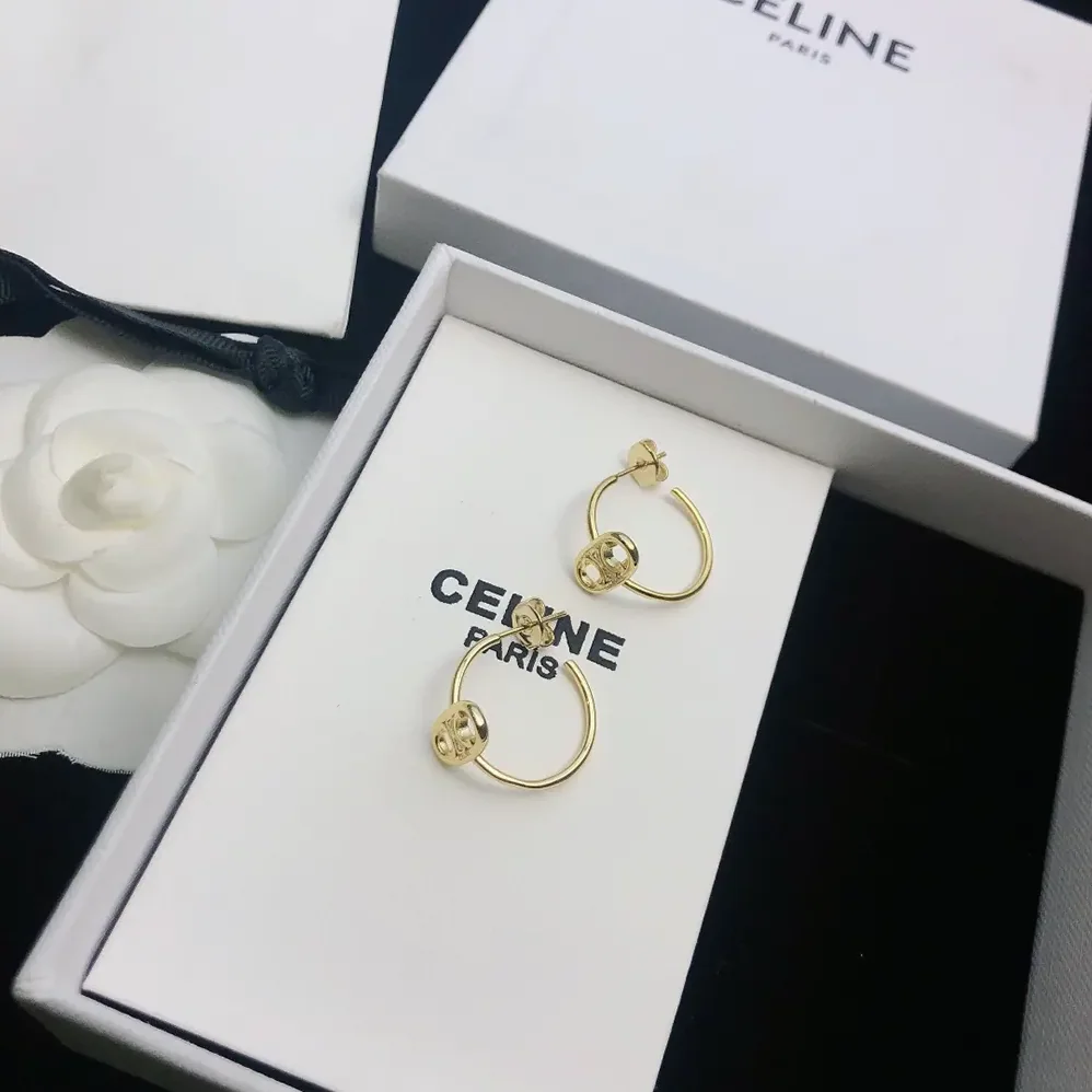 Celine Maillon Triomphe Hoops in Yellow Gold for Women