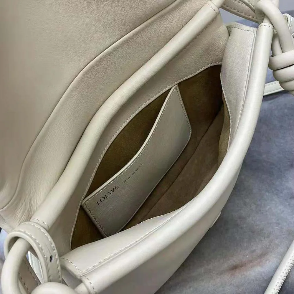 Loewe Paseo Satchel in Shiny Nappa Calfskin for Women in White