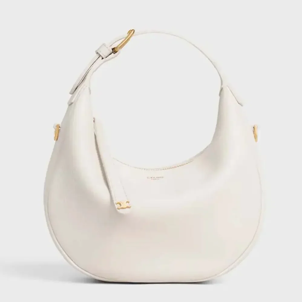 Celine Teen Celine Lulu in Grained Calfskin for Women in White Celine Teen Celine Lulu in Grained Calfskin for Women in White