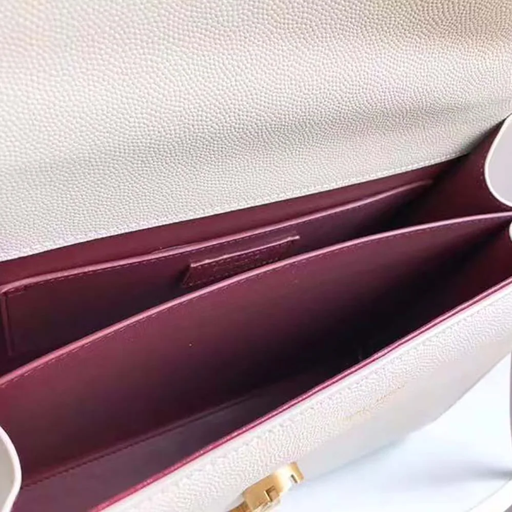 Saint Laurent YSL Cassandra Medium Top Handle Bag in Box Saint Laurent Leather for Women in White