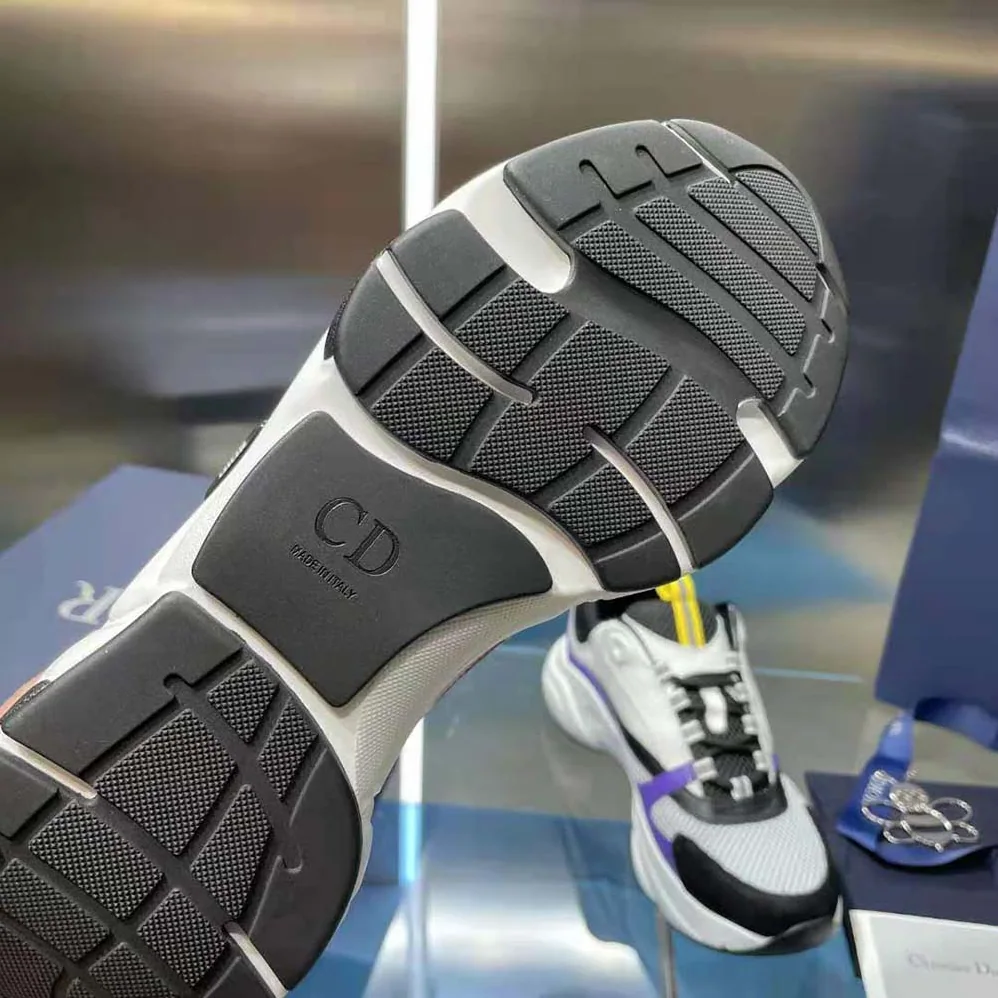 Dior B22 Sneaker Violet and White Calfskin with White and Black Technical Mesh for Men