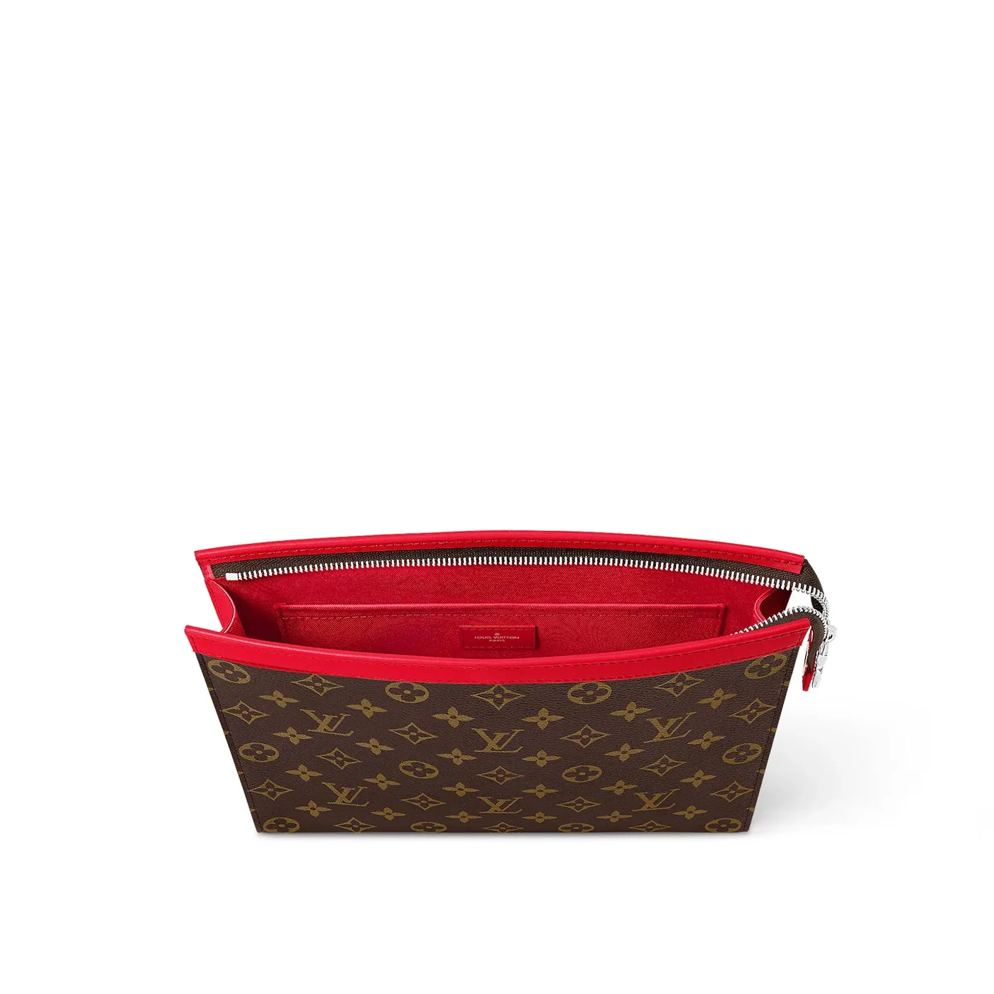Louis Vuitton Pochette Voyage MM Pouch in Red Silver Hardware Louis Vuitton Pochette Voyage MM Pouch in Red Silver Hardware