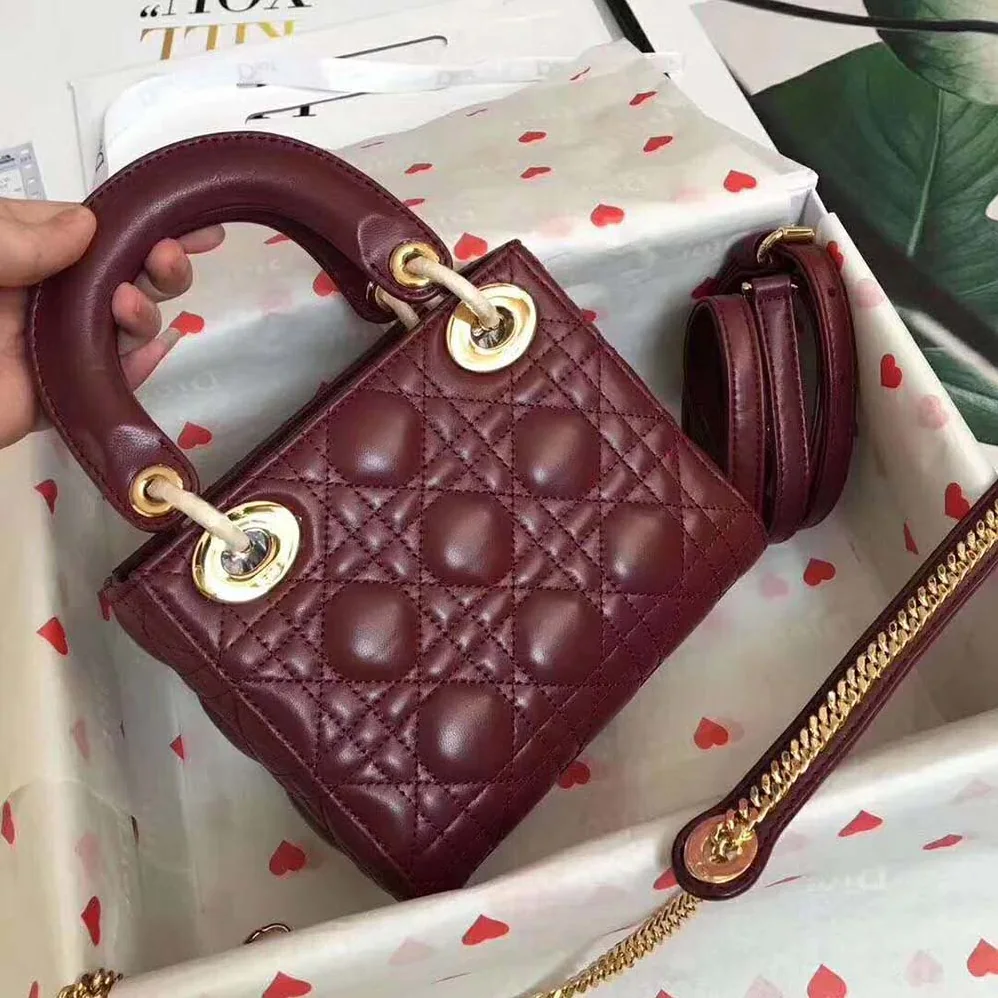 Dior MY ABCDIOR Lambskin Bag for Women in Maroon Dior MY ABCDIOR Lambskin Bag for Women in Maroon