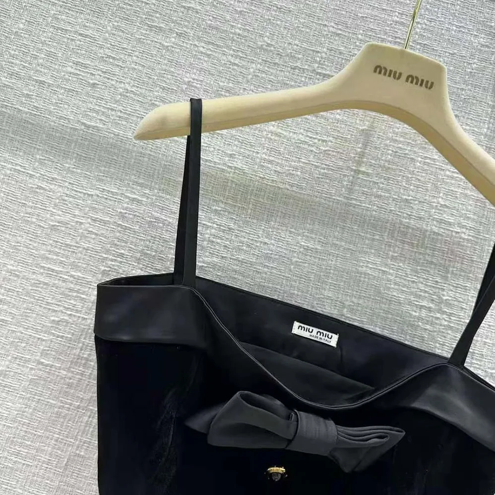 Miu Miu Velvet Top with Jacquard Logo for Women