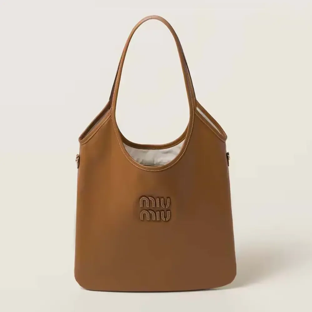 Miu Miu IVY Leather Bag-Brown 5BG231_2CRW_F0046_V_MLN for Women Miu Miu IVY Leather Bag-Brown 5BG231_2CRW_F0046_V_MLN for Women