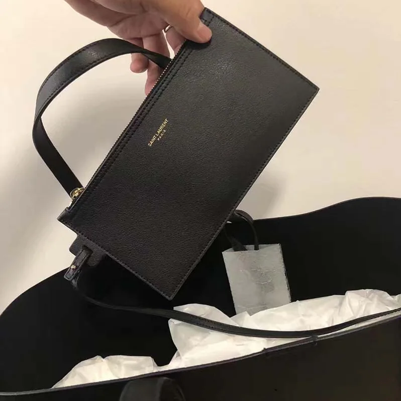 Saint Laurent YSL Shopping Saint Laurent Tote Black Leather for Women Saint Laurent YSL Shopping Saint Laurent Tote Black Leather for Women