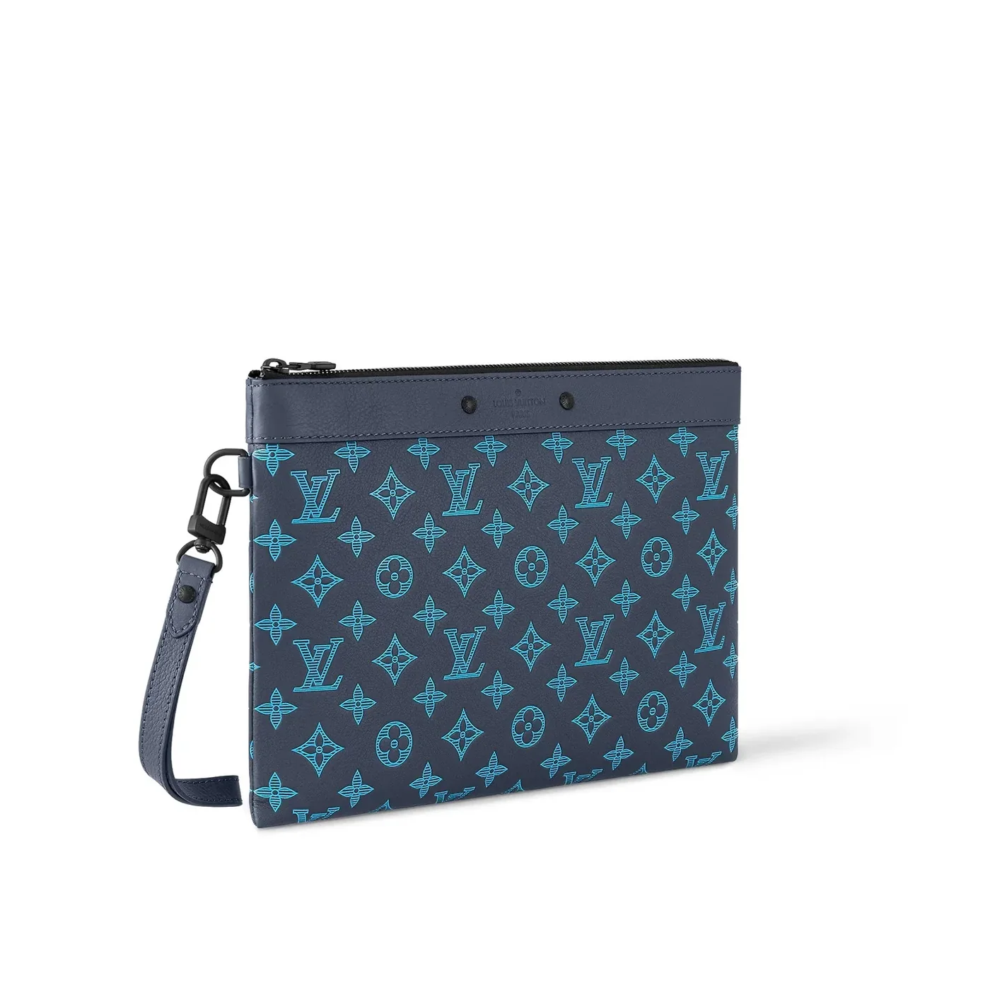 Louis Vuitton Pochette To Go Pouch / Navy River Blue Black Hardware