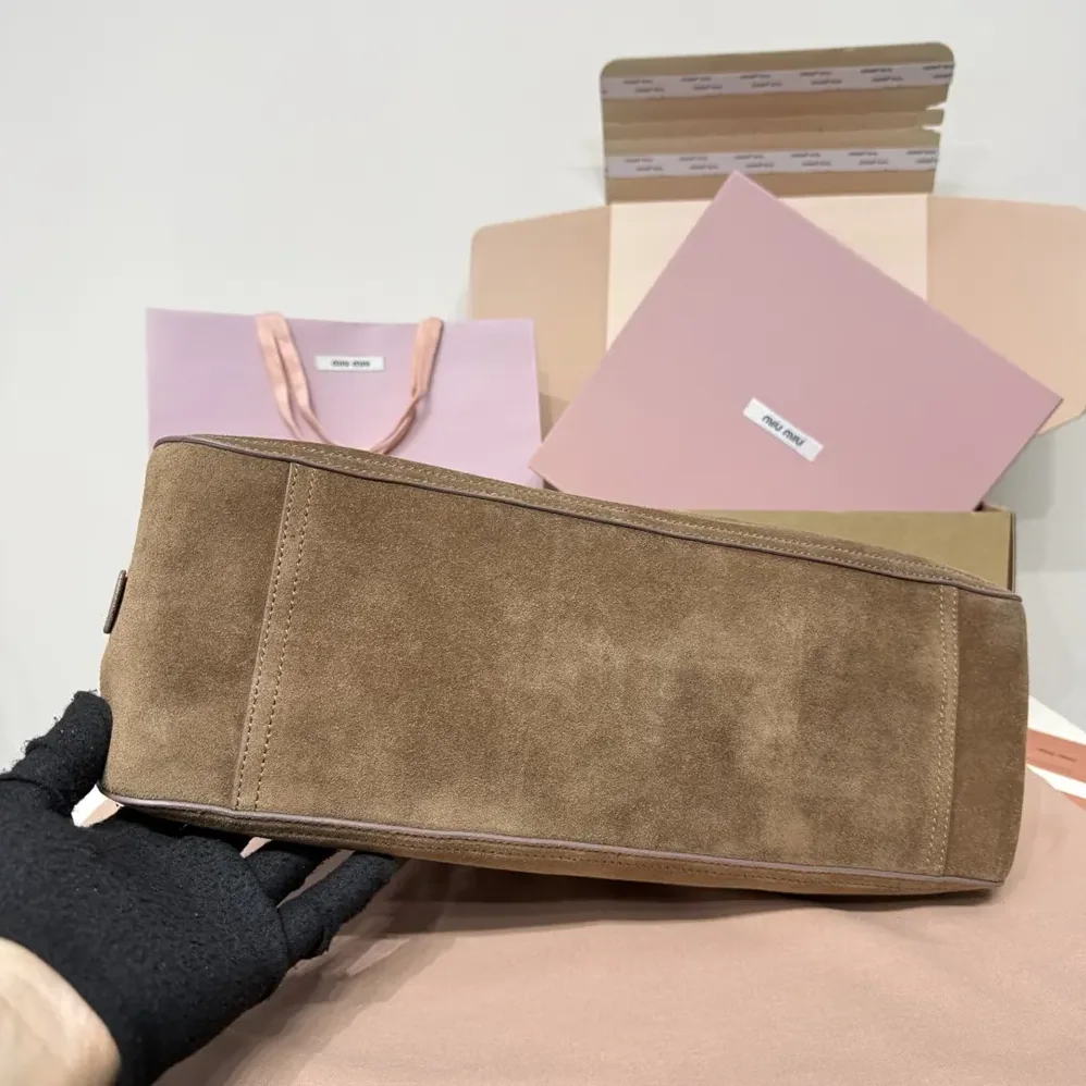 Miu Miu Vivant Suede Bag for Women in Cocoa Brown Miu Miu Vivant Suede Bag for Women in Cocoa Brown