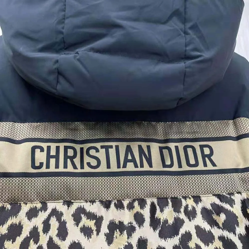Dior Dioralps Hooded Down Jacket Beige Multicolor Mizza Quilted Technical Fabric for Women