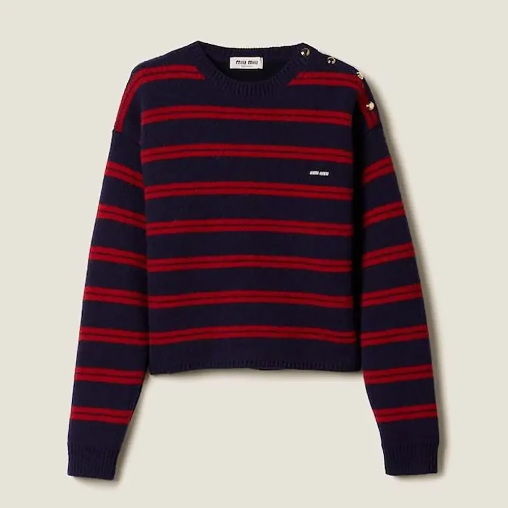 Miu Miu Shetland Wool Crew for Women in neck Sweater