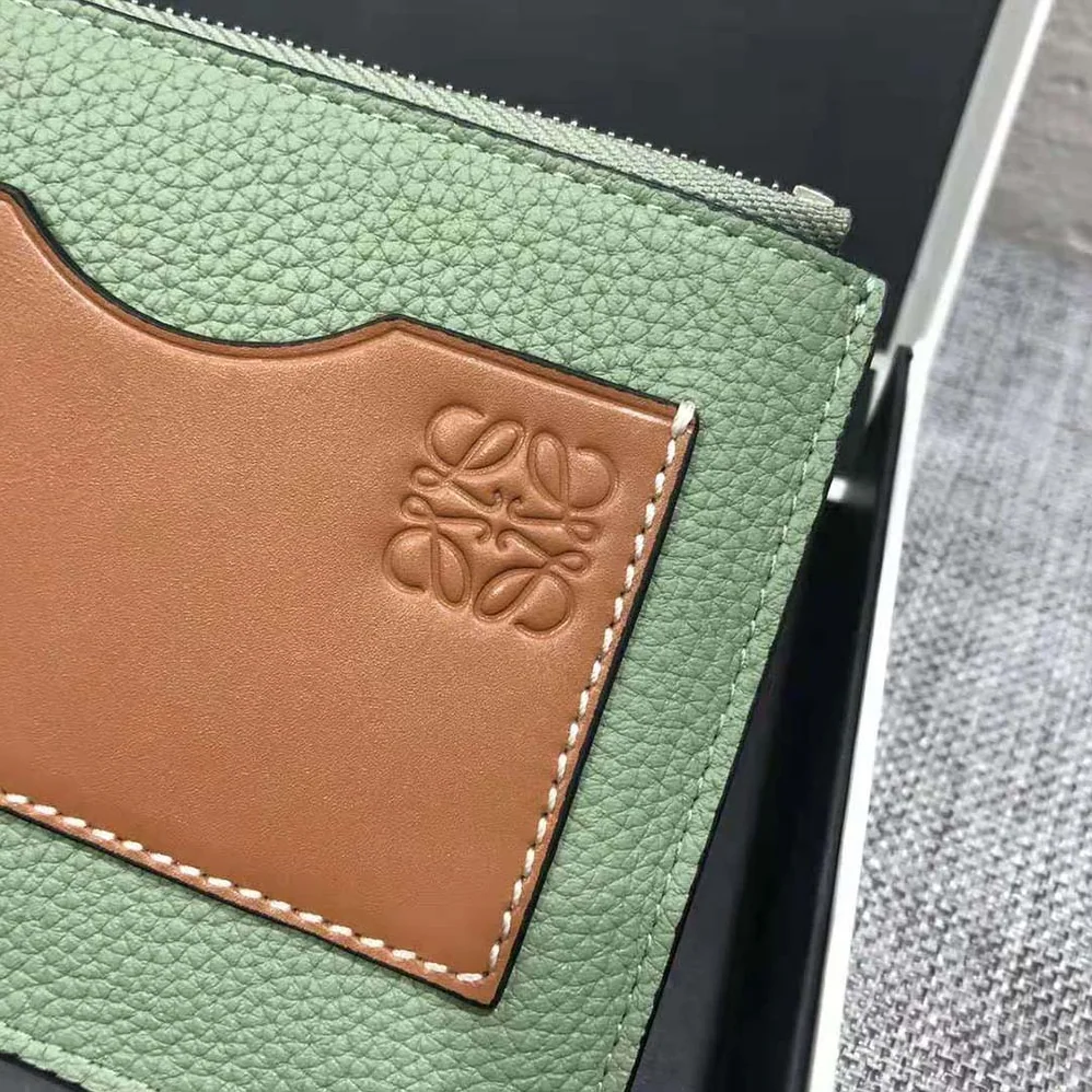 Loewe Coin Cardholder in Soft Grained Calfskin for Women in Lime Loewe Coin Cardholder in Soft Grained Calfskin for Women in Lime