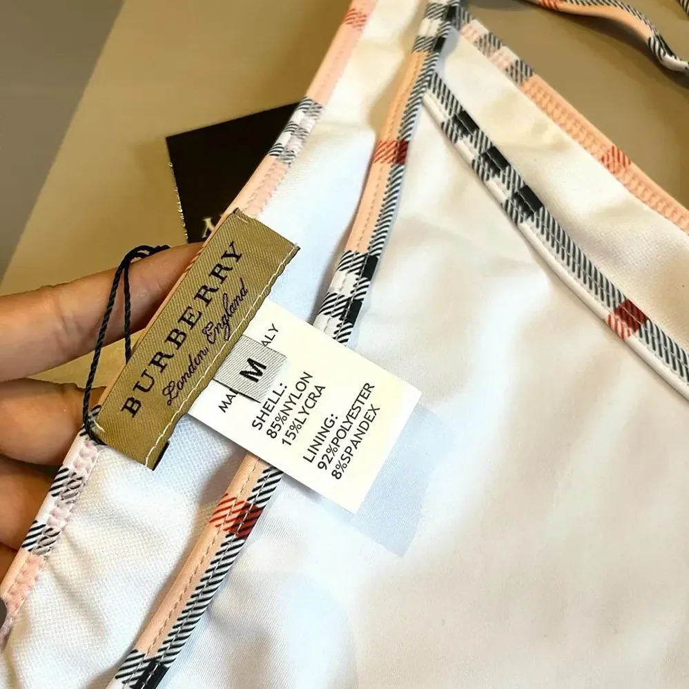 Burberry Check Trim Bikini for Women in White