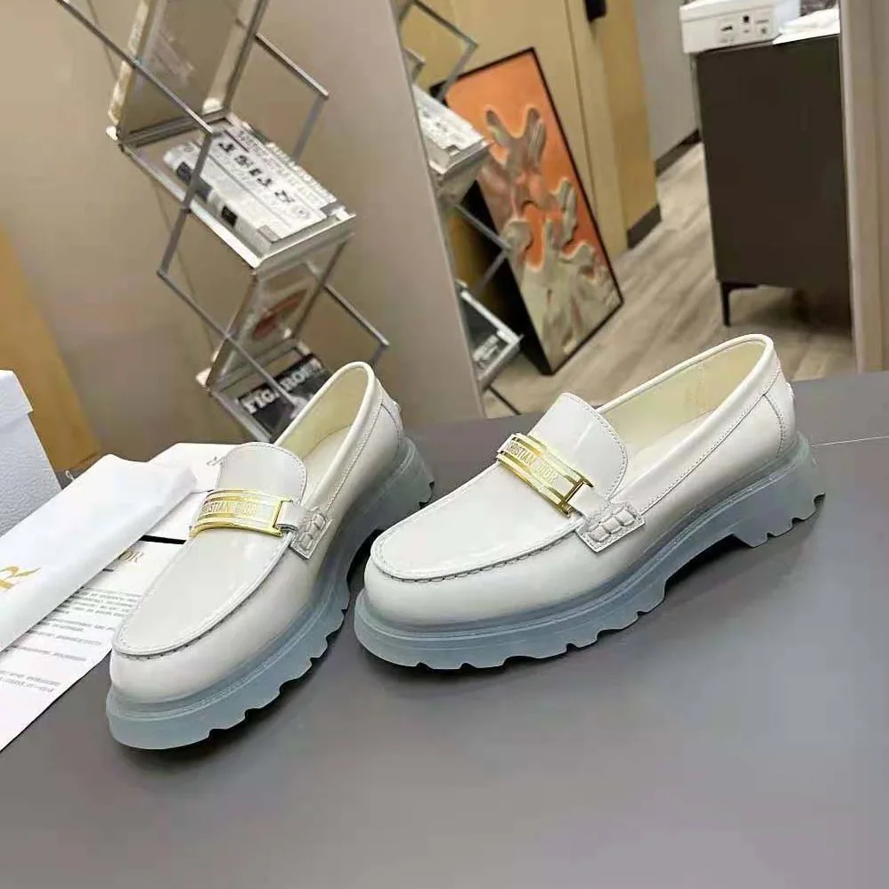 Dior Code Loafer White Brushed Calfskin for Women Dior Code Loafer White Brushed Calfskin for Women