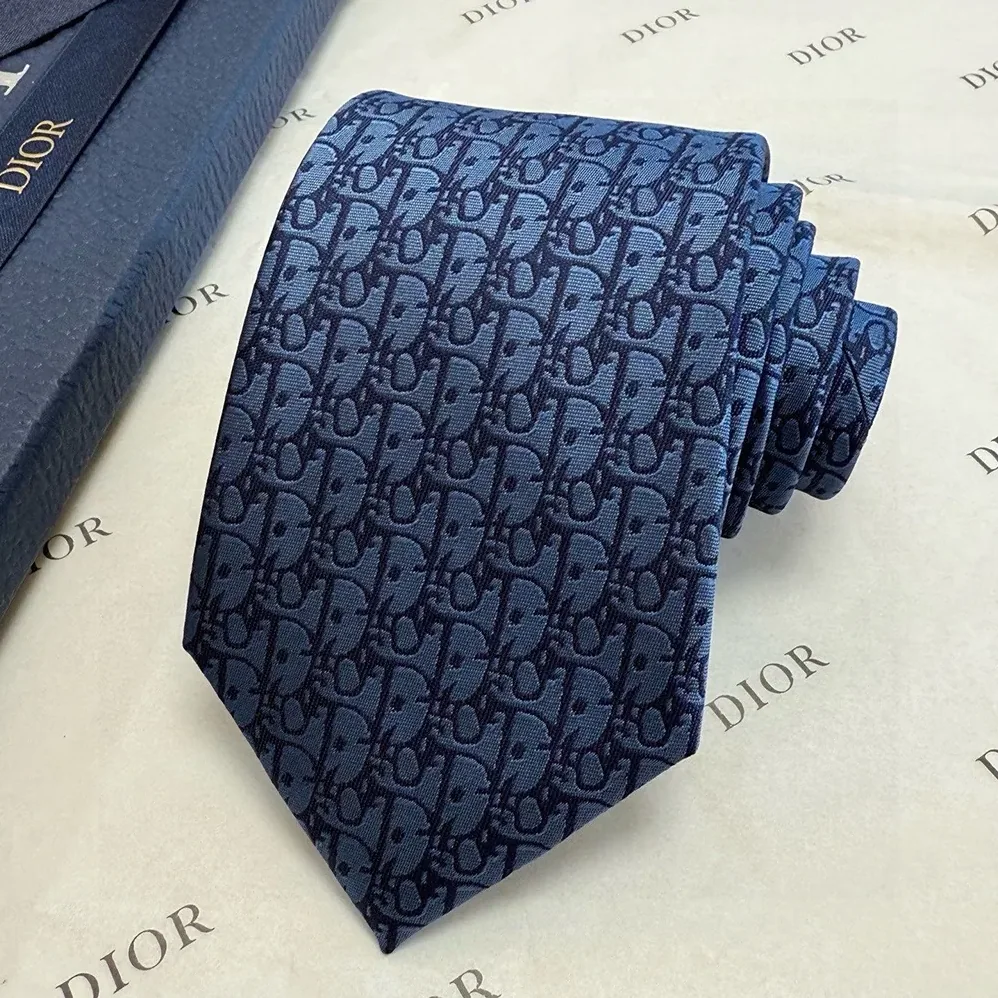 Dior Oblique Tie Blue and Black Silk for Men Dior Oblique Tie Blue and Black Silk for Men