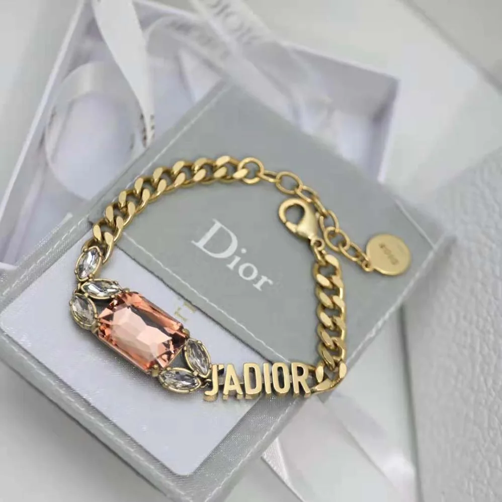 Dior J'Adior Bracelet Antique Gold-Finish Metal and Multicolor Crystals for Women Dior J'Adior Bracelet Antique Gold-Finish Metal and Multicolor Crystals for Women