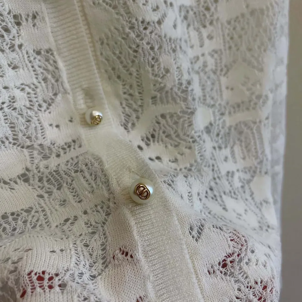 Dior Twinset Ecru Mohair and Alpaca Blend Lace for Women Dior Twinset Ecru Mohair and Alpaca Blend Lace for Women