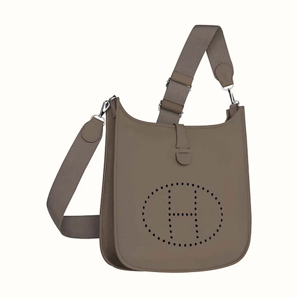 Hermes Evelyne III 33 Large Model Bag in Calfskin in Grey