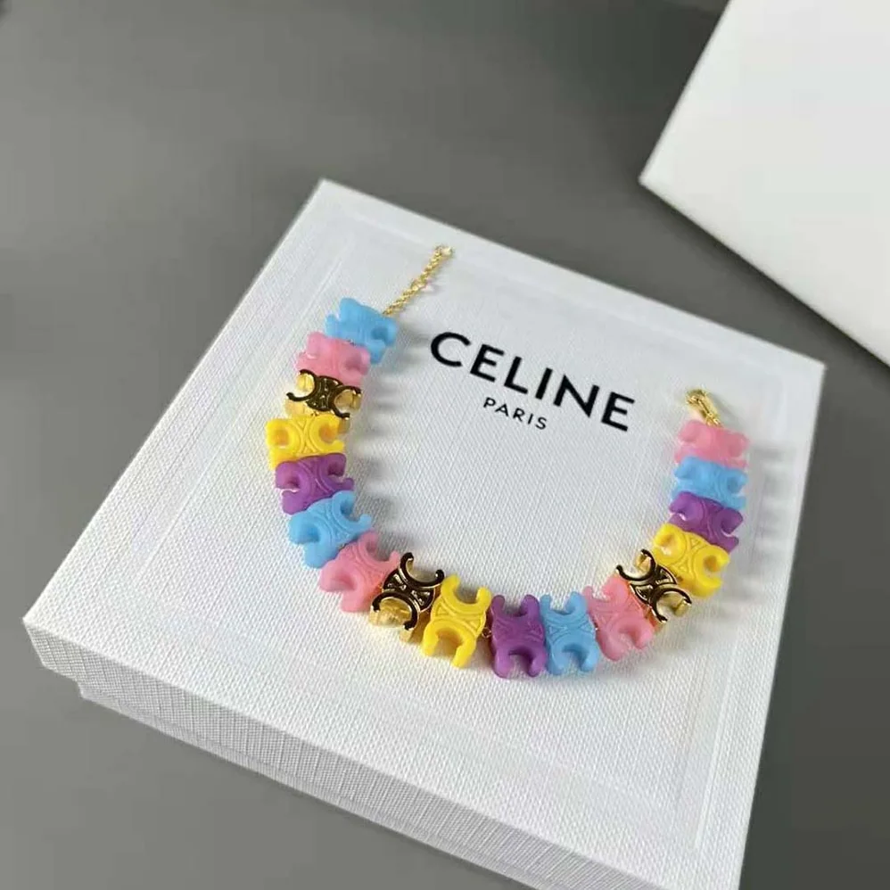 Celine Baby Bracelet in Brass with Gold Finish and Plexiglass for Women