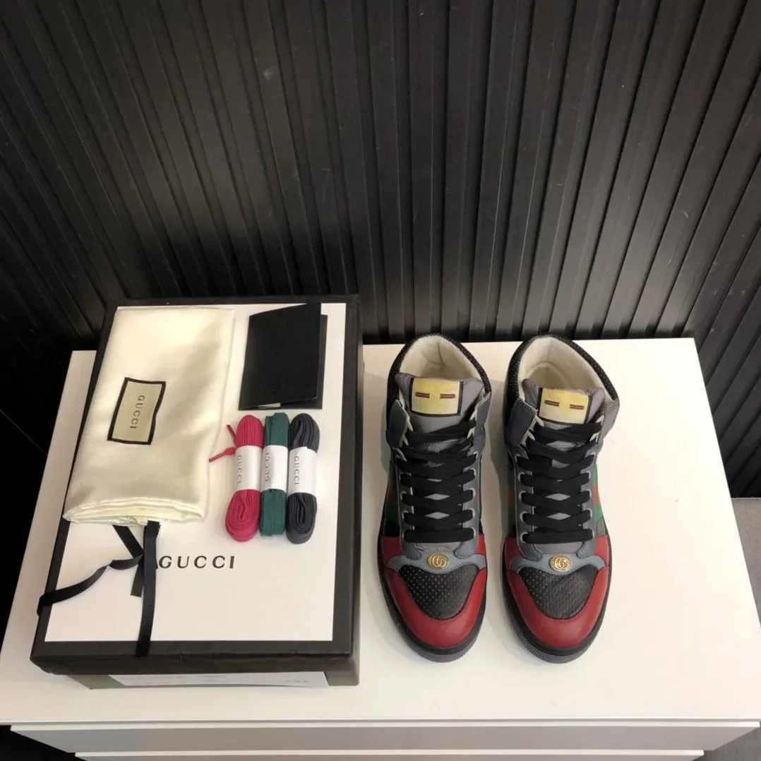 Gucci Screener Distressed High for Men in Top Sneakers Black