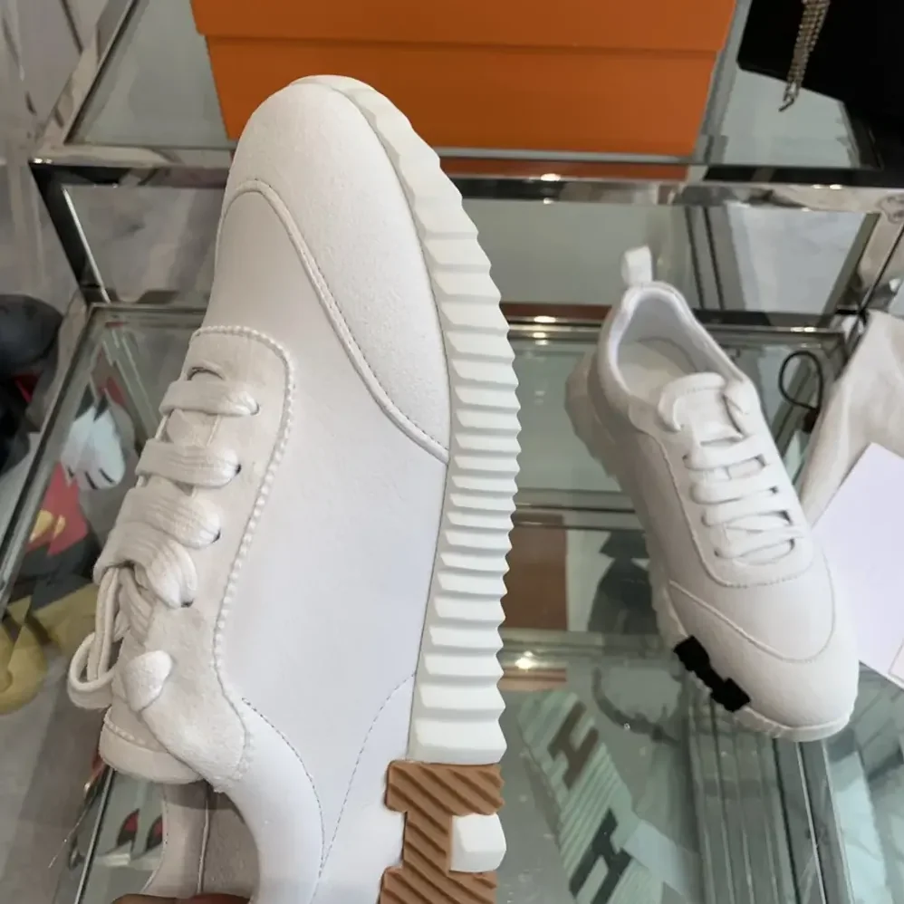 Hermes Bouncing Sneaker-White/Brown H241202Z for Unisex Hermes Bouncing Sneaker-White/Brown H241202Z for Unisex