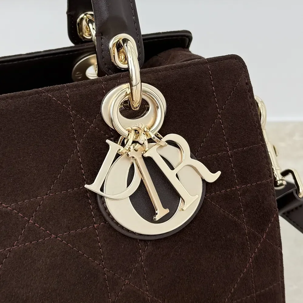 Dior Small Dior Granville Bag Chocolate Flat Macrocannage Suede Calfskin for Women Dior Small Dior Granville Bag Chocolate Flat Macrocannage Suede Calfskin for Women