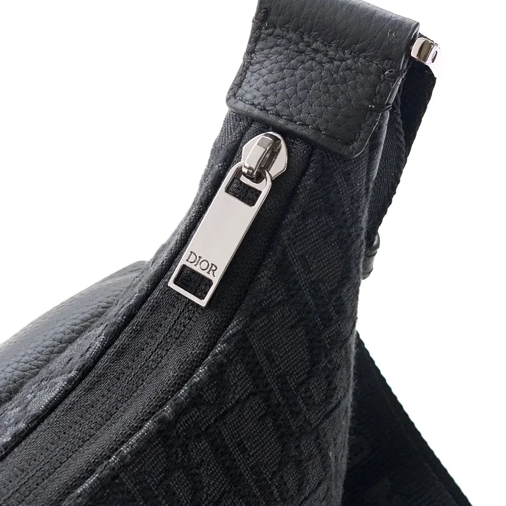 Dior Small Rider Soft Hobo Bag Black Dior Oblique Jacquard and Black Grained Calfskin for Men Dior Small Rider Soft Hobo Bag Black Dior Oblique Jacquard and Black Grained Calfskin for Men