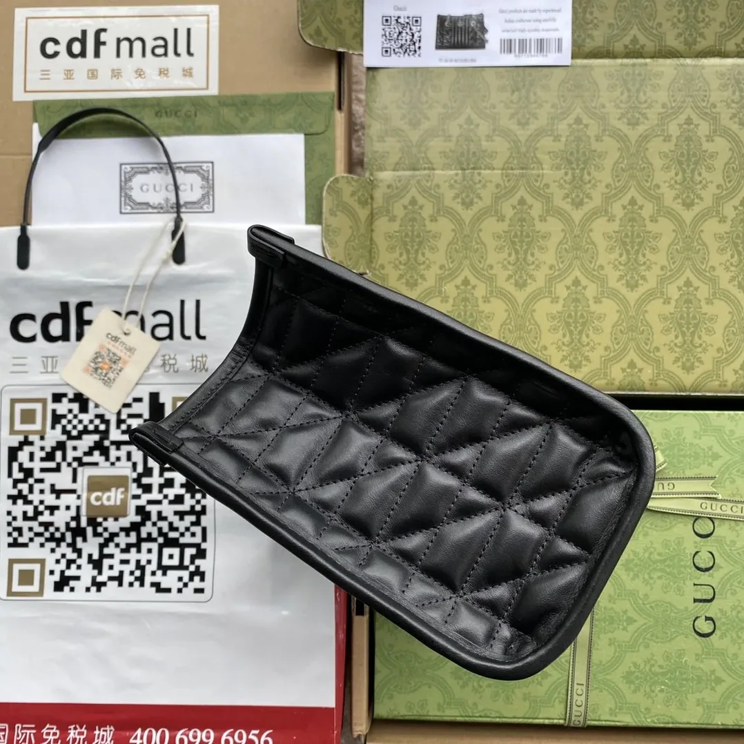 Gucci GG Marmont Small Tote Bag Black Matelasses /