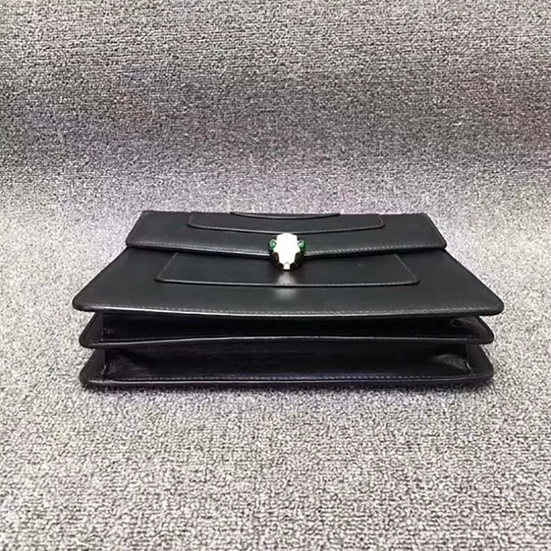 Bvlgari Large Flap Cover Bag “Serpenti Forever” in Calf for Women in Black Bvlgari Large Flap Cover Bag “Serpenti Forever” in Calf for Women in Black