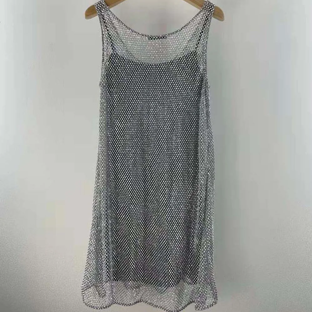 Prada Rhinestone Embroidered Mesh Mini for Women in Dress