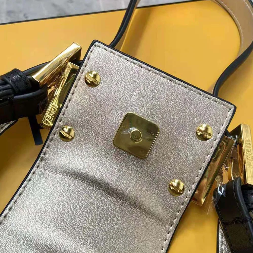 Fendi Cookie Black Leather Mini Bag for Women
