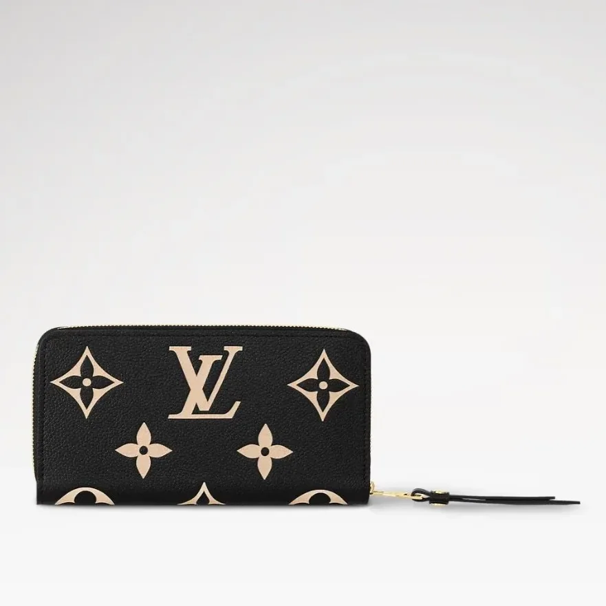 Louis Vuitton Zippy Wallet Monogram Empreinte Black in Beige / Louis Vuitton Zippy Wallet Monogram Empreinte Black in Beige /