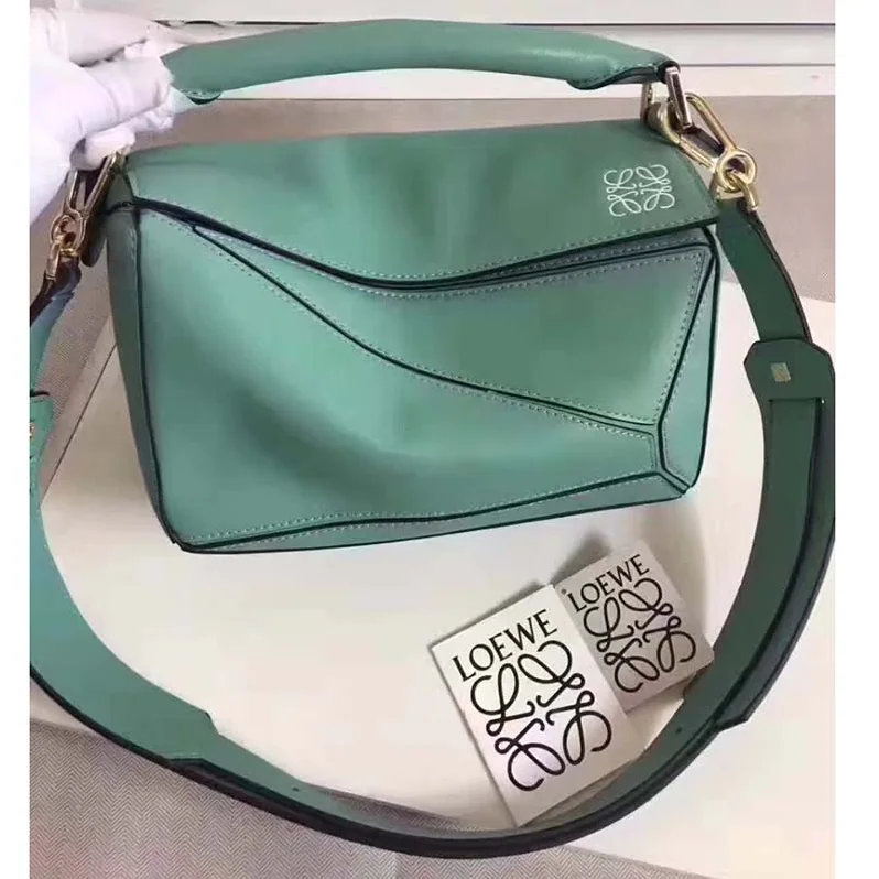 Loewe Puzzle Bag with Strap Handle in Calfskin Leather Loewe Puzzle Bag with Strap Handle in Calfskin Leather