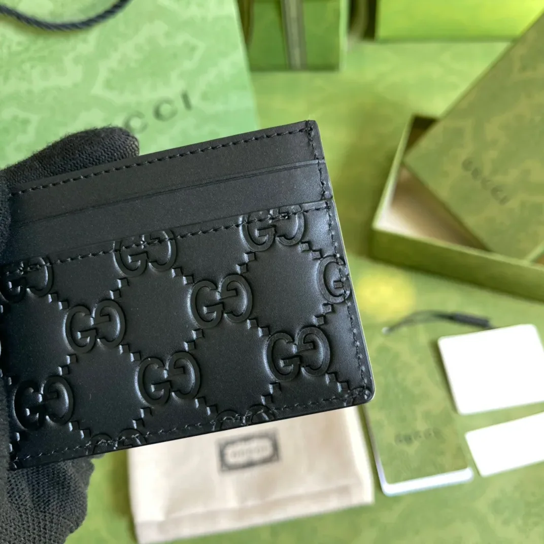 Gucci Card Case Black Metal Hardware / GG Gucci Card Case Black Metal Hardware / GG