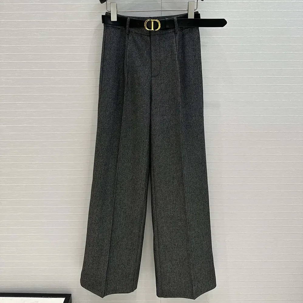 Dior Wide-Leg Pants Gray End-on for Women in End Virgin Wool