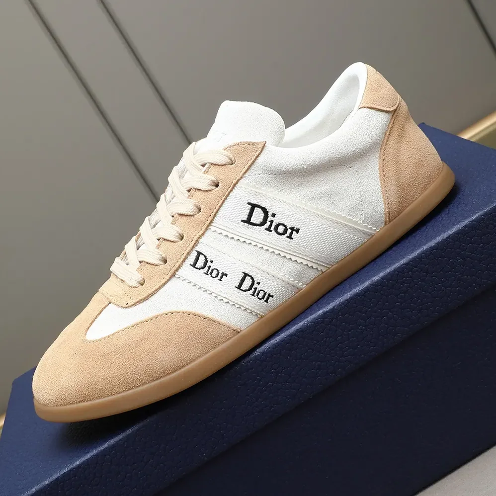 Dior Ribbon Sneaker White and Beige Suede Calfskin for Unisex Dior Ribbon Sneaker White and Beige Suede Calfskin for Unisex